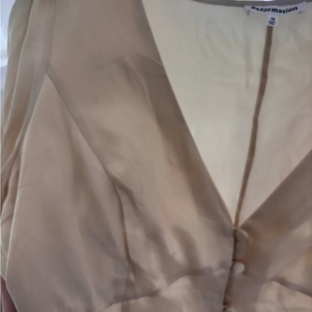 Reformation Cream Satin Women's Top